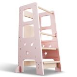 Turn Montessori roz, sigur, pentru copii, reglabil pe 3 nive