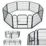 Țarc metalic pentru animale, 160x160x60 cm, interior/exterio