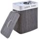 Coș rufe 2 compartimente, bambus, design gri, 100L