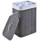 Coș de rufe pliabil bambus, capac, 72L, sac lavabil, gri