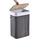 Coș de rufe pliabil bambus, capac, 72L, sac lavabil, gri