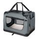 Cutie transport pliabilă pentru câini mici, ventilată, gri
