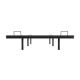Pat metalic modern cu LED, 90x200 cm, somier lamelar, negru
