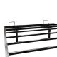 Pat metalic modern cu LED, 90x200 cm, somier lamelar, negru