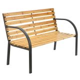 Bancă exterior din lemn și oțel, 2 persoane, antracit, 120x