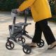 Cadru de mers pliabil din aluminiu cu scaun și geantă, 130kg
