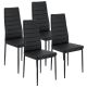 Set scaune bucătărie/sufragerie, 4 buc, PVC negru, structură
