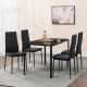 Set scaune bucătărie/sufragerie, 4 buc, PVC negru, structură