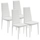 Scaune albe moderne din PVC cu structură oțel, set 4 bucăți