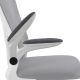 Scaun de birou ergonomic gri/alb cu suport lombar și tetieră