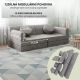 Canapea modulară copii gri, spumă PU, husă lavabilă, 150x75x