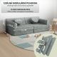Canapea modulară copii, gri, perne mari, spumă PU, 150x75x50