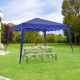 Cort de grădină tip foarfecă 3×3 m, protecție UV, albastru