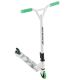 Trotinetă freestyle copii, aluminiu/oțel, 100mm, verde-alb