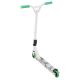 Trotinetă freestyle copii, aluminiu/oțel, 100mm, verde-alb