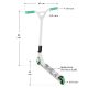 Trotinetă freestyle copii, aluminiu/oțel, 100mm, verde-alb