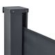 Paravan lateral extensibil pentru terasă, gri, 180x500 cm