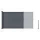 Paravan lateral extensibil pentru terasă, gri, 180x500 cm