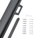 Paravan lateral extensibil pentru terasă, gri, 180x500 cm