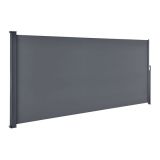 Paravan lateral extensibil pentru terasă, gri, 180x500 cm
