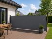 Paravan lateral extensibil pentru terasă, gri, 180x500 cm