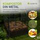 Compostor metalic de grădină 800 l, oțel zincat, montaj ușor