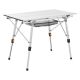 Masă camping aluminiu cu raft, înălțime reglabilă, 90x52 cm