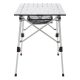 Masă camping aluminiu cu raft, înălțime reglabilă, 90x52 cm