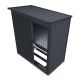 Adăpost metalic grădină, 1 m², ușă culisantă, ventilație, oț