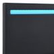 Pat cu LED Paris, piele ecologică, 140x200 cm, design negru