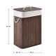 Coș de rufe pliabil bambus, 72L, capac, maro, sac lavabil