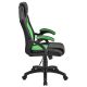Scaun ergonomic birou verde-negru, suport lombar, piele ec,
