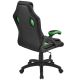 Scaun ergonomic birou verde-negru, suport lombar, piele ec,