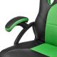 Scaun ergonomic birou verde-negru, suport lombar, piele ec,