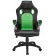Scaun ergonomic birou verde-negru, suport lombar, piele ec,