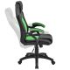 Scaun ergonomic birou verde-negru, suport lombar, piele ec,