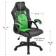 Scaun ergonomic birou verde-negru, suport lombar, piele ec,