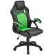 Scaun ergonomic birou verde-negru, suport lombar, piele ec,