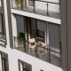 Jaluzea verticală pentru balcon, gri, fără găurire, reglabil
