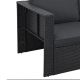 Set mobilier de grădină poliratan cu perne, masă sticlă, ne/
