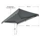 Copertină de exterior 300x250 cm, gri, cu unghi de înclinare