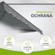 Copertină de exterior 300x250 cm, gri, cu unghi de înclinare