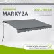 Copertină de exterior 300x250 cm, gri, cu unghi de înclinare