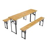 Set picnic pliabil din lemn de cireș și oțel, cu protecții