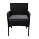 Set mobilier de grădină din ratan negru cu masă și perne, 4+