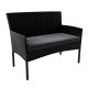 Set mobilier de grădină din ratan negru cu masă și perne, 4+