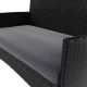 Set mobilier de grădină din ratan negru cu masă și perne, 4+