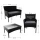 Set mobilier de grădină din ratan negru cu masă și perne, 4+