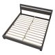 Pat modern tapițat, de culoare gri, 180x200, cu LED și somie