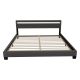 Pat modern tapițat, de culoare gri, 180x200, cu LED și somie